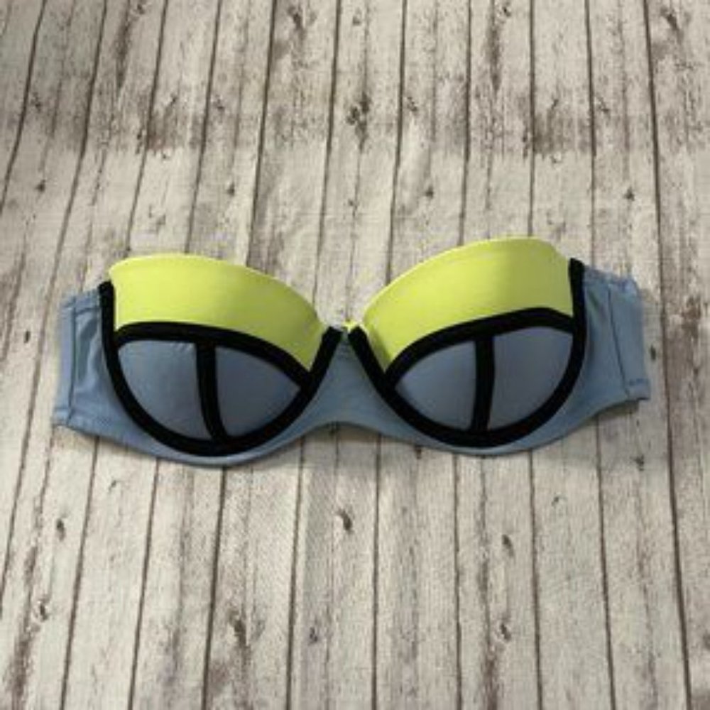 VS Victoria’s Secret Womens The Flirt Bandeau Bikini Top Size 36B Colorblock